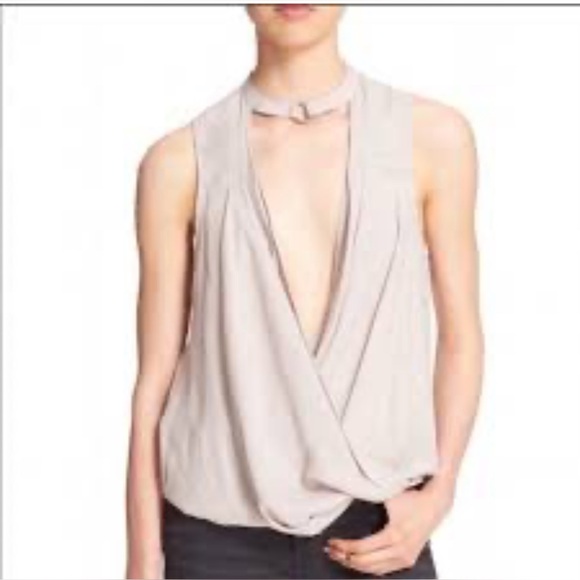 Free People So Fine Faux Wrap Choker Top - Picture 1 of 4